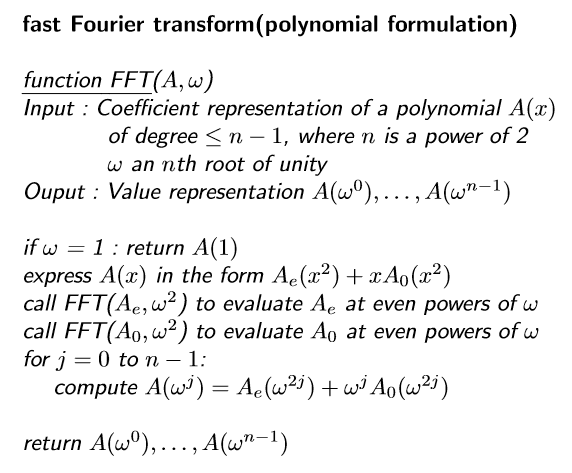 sudo code of fft transform
