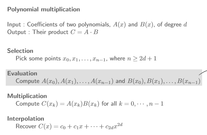 Polynomial multiplication steps evalutaion